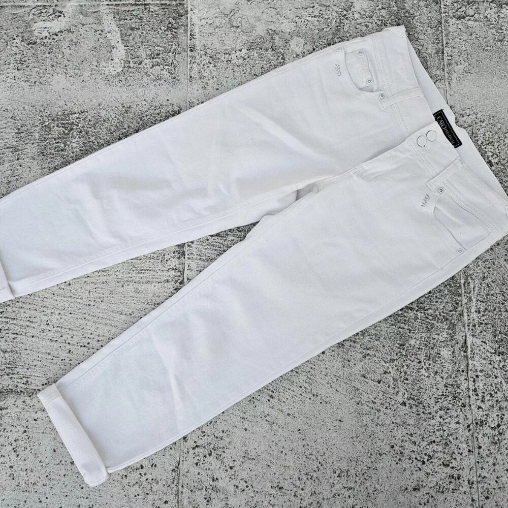 Cato Premium Women Capri Jeans White Cotton Denim Contemporary Size 8 - Picture 2 of 10